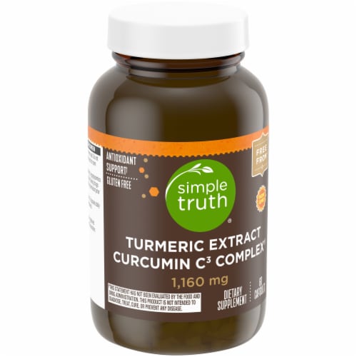 Simple Truth® Turmeric Extract Curcumin C3 Complex® Capsules 1160mg Perspective: back