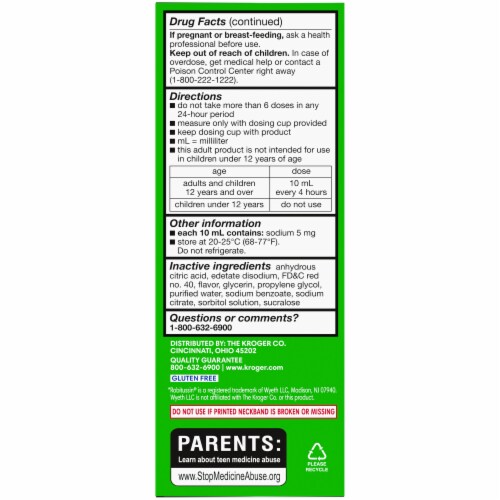 Kroger® Non-Drowsy Tussin CF Multi-Symptom Cold Liquid Medicine Perspective: back