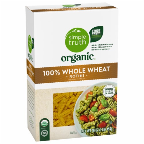 Simple Truth Organic® 100% Whole Wheat Rotini Pasta Perspective: back