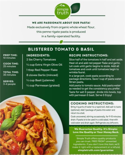 Simple Truth Organic™ 100% Whole Wheat Penne Rigate Pasta Perspective: back