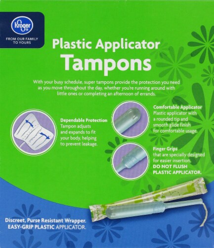 Kroger® Super Unscented Plastic Tampons Perspective: back