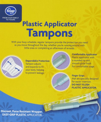 Kroger® Unscented Regular Plastic Tampons Perspective: back