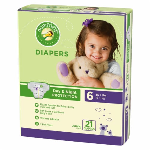Comforts™ Day or Night Diapers Size 6 (35+ lbs) Perspective: back