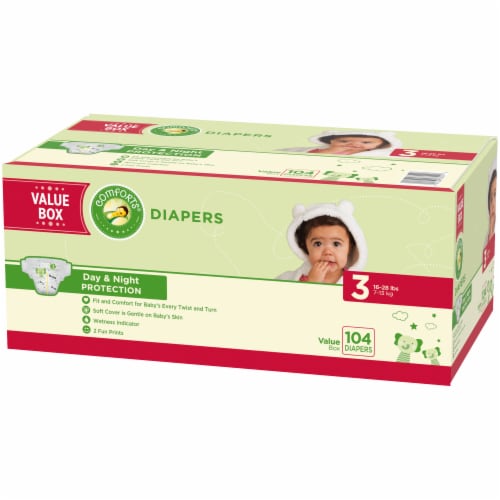 Comforts™ Day or Night Diapers Size 3 (16-28 lbs) Perspective: back