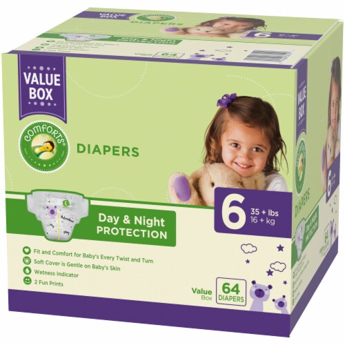 Comforts™ Day or Night Diapers Size 6 (35+ lbs) Perspective: back