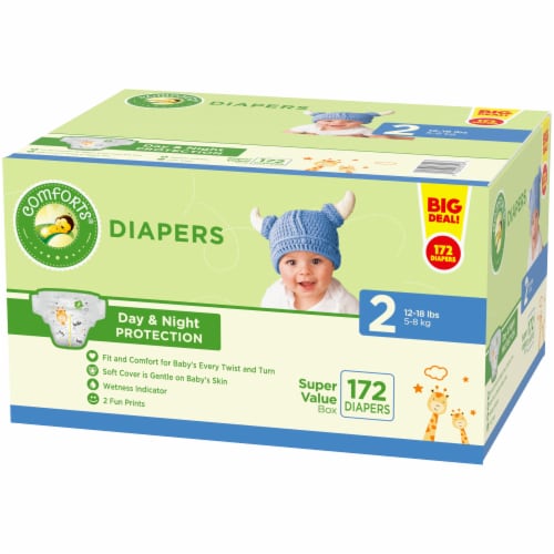 Comforts™ Day or Night Diapers Size 2 (12-18 lbs) BIG DEAL! Perspective: back
