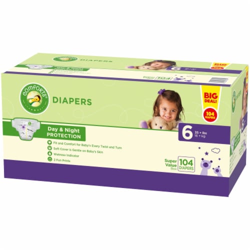Comforts™ Day or Night Diapers Size 6 (35+ lbs) Perspective: back