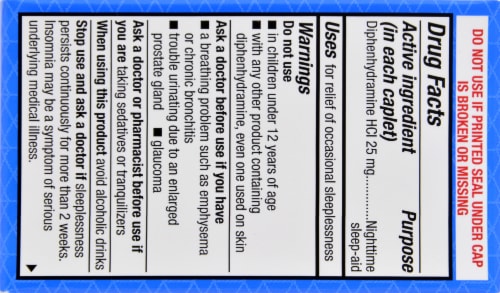 Kroger® Nighttime Sleep-Aid Caplets Perspective: back
