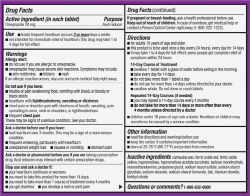 Kroger® Omeprazole Acid Reducer Delayed Release Tablets 20mg Perspective: back