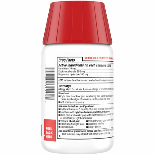 Kroger® Dual Action Complete Berry Flavor Acid Reducer + Antacid Chewable Tablets Perspective: back