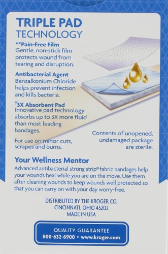 Kroger® Strong Strip Advanced Antibacterial Fabric Bandages Perspective: back