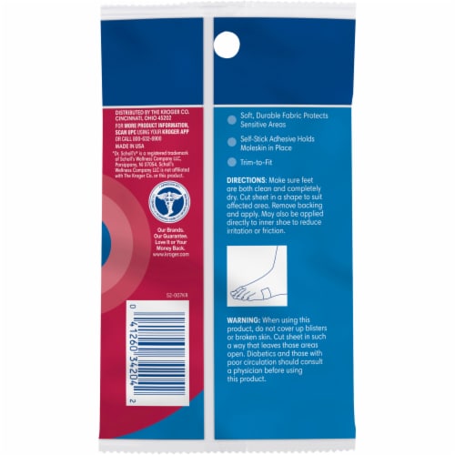 Kroger® Super Adhesive Moleskin Padding Perspective: back