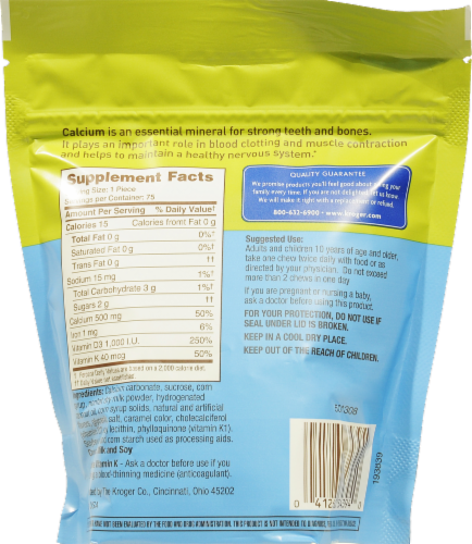 Kroger®  Caramel Flavor Calcium Soft Chews Perspective: back