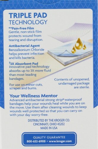 Kroger® Strong Strip Sterile Waterproof Bandages Perspective: back