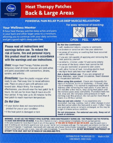 Kroger® Back & Large Areas Heat Therapy Patches Perspective: back