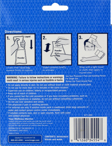 Kroger® Instant Cold Pain Relief Patch Perspective: back