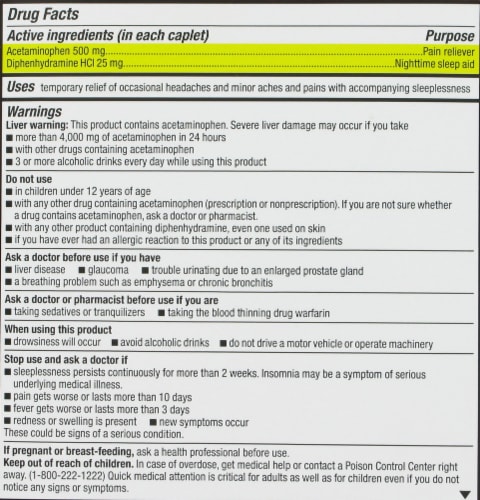 Kroger® Extra Strength Acetaminophen PM Caplets Value Pack Perspective: back