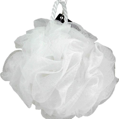 Kroger® Cleanse Come Clean Mesh Pouf - White Perspective: back