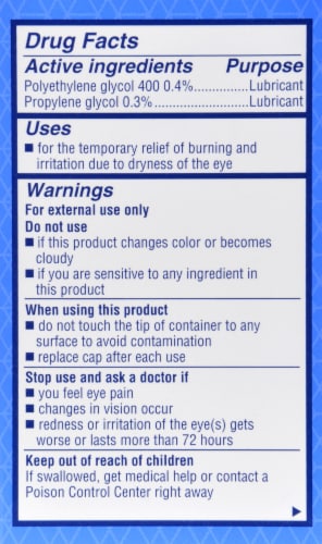 Kroger® Long Lasting Formula Eye Drops Perspective: back