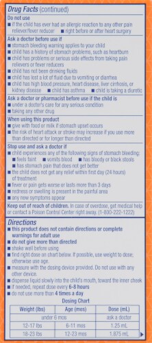 Kroger® Infants' Ibuprofen Berry Flavor Oral Suspension Perspective: back