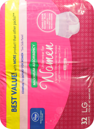 Kroger® Large Incontinence Underwear for Women Perspective: back
