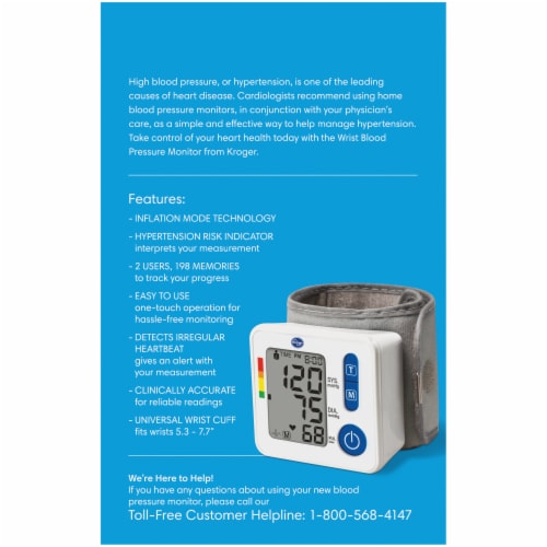 Kroger® Automatic Wrist Blood Pressure Monitor Perspective: back