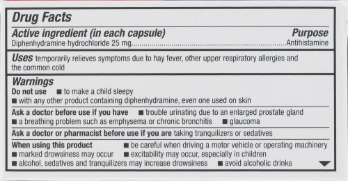 Kroger® Antihistamine Allergy 25mg Capsules Perspective: back
