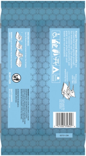 Kroger® All Purpose Personal Washcloth Wipes Alcohol Free, Hypoallergenic with Aloe & Vitamin E Perspective: back