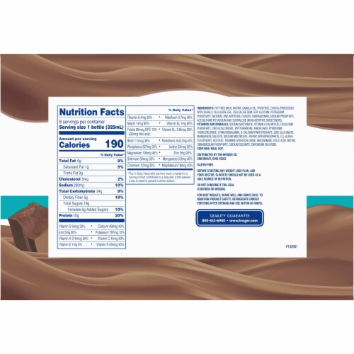 Kroger® Slim Rite® Milk Chocolate Meal Alternative Beverage 8 Bottles Perspective: back