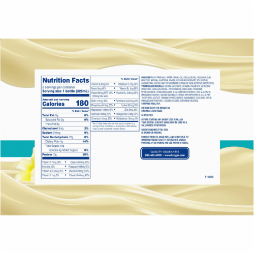 Kroger® Slim Rite® French Vanilla Meal Alternative Beverage Perspective: back