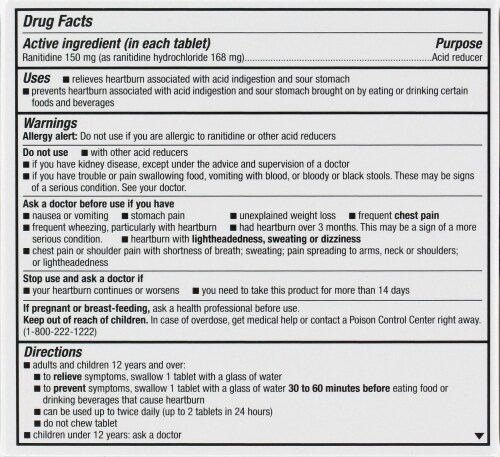 Kroger® Cool Mint Acid Relief Heartburn Relief Tablets Perspective: back