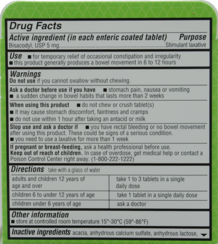 Kroger® Laxative Tablets Perspective: back