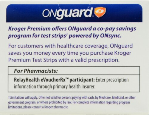 Kroger® Premium Blood Glucose Test Strips Perspective: back