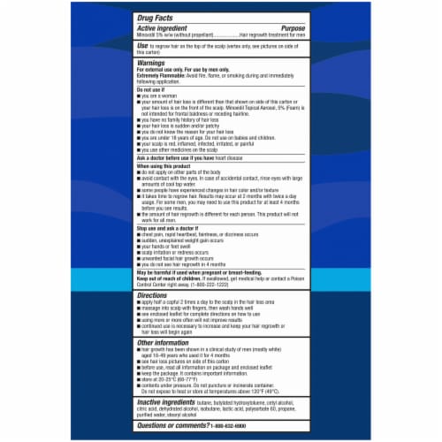 Kroger® 5% Minoxidil Foam Hair Regrowth Treatment for Men Perspective: back