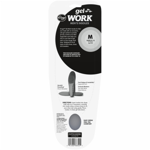 Kroger® Men's Gel Work Insoles Perspective: back