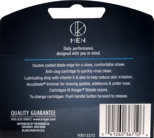 Kroger® Men's Five Blade Shave System Refill Cartridges Perspective: back
