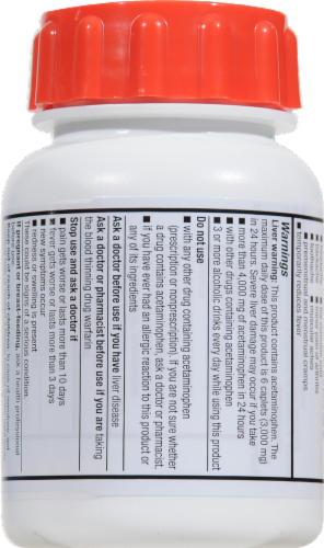 Kroger® Easy Open Extra Strength Acetaminophen Caplets 500mg Perspective: back
