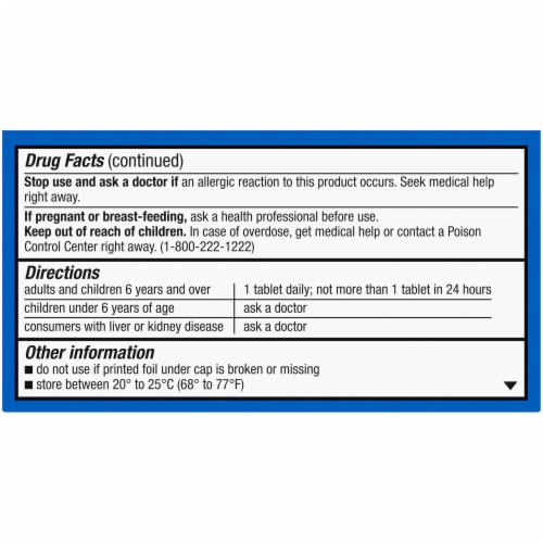Kroger® Non-Drowsy 24 Hour Allergy Relief Tablets Perspective: back