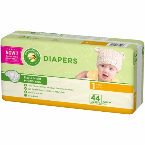 Comforts™ Day or Night Diapers Size 1 (8-14 lbs) Perspective: back