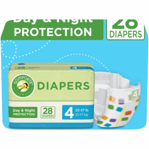 Comforts™ Day or Night Diapers Size 4 (22-37 lbs) Perspective: back