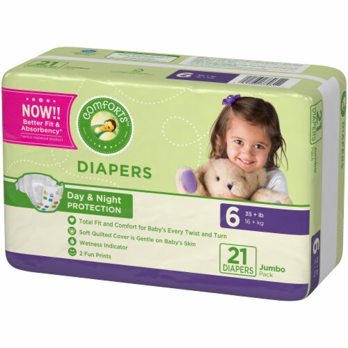 Comforts™ Day or Night Diapers Size 6 (35+ lbs) Perspective: back