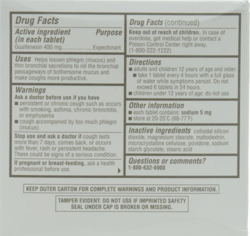 check this out...™ Mucus Relief Tablets Perspective: back