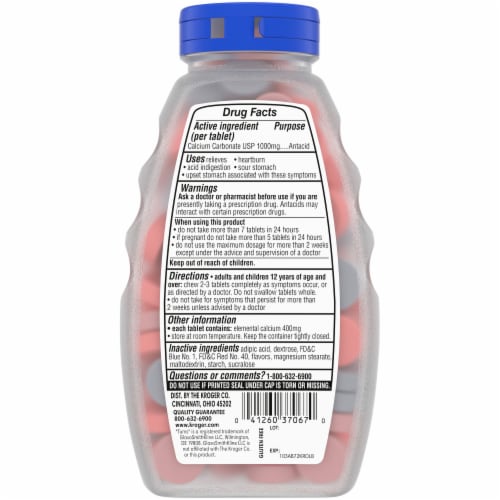 Kroger® Ultra Strength Assorted Berry Flavor Antacid Chewable Tablets Perspective: back
