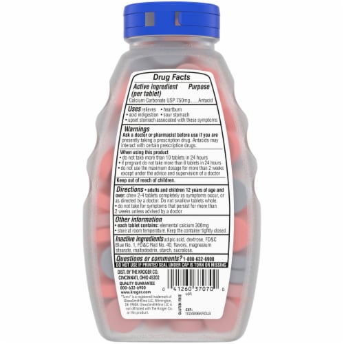 Kroger® Extra Strength Assorted Berry Flavor Antacid Chewable Tablets Perspective: back