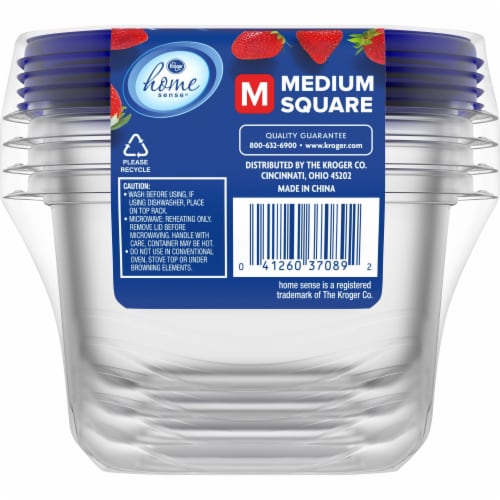 Lock & Lock Easy Essentials Square Food Storage Container Set, Clear -  10 Piece, 1 - Kroger