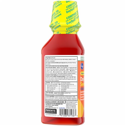 Kroger® Daytime Severe Maximum Strength Cold & Flu Liquid Perspective: back
