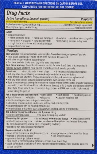 Kroger® Nite Time Severe Cold & Flu Honey Lemon Powder Perspective: back