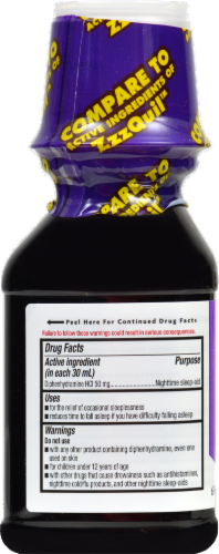 Kroger® Ez Nite Sleep Berry Flavor Nighttime Sleep Aid Bottle Perspective: back