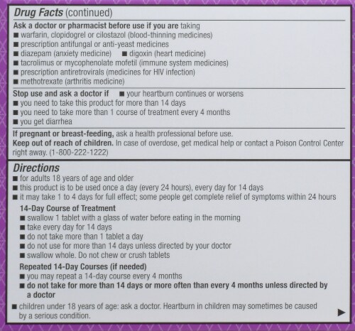 Kroger® Omeprazole Acid Reducer Tablets Twin Pack Perspective: back