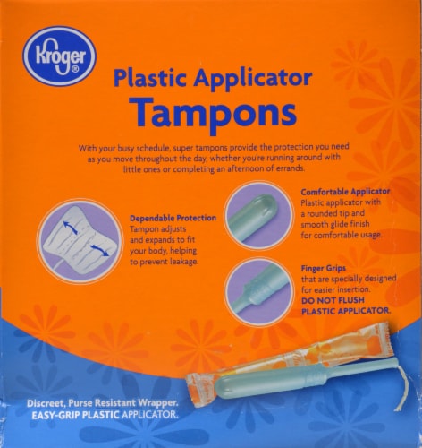 Kroger® Unscented Plastic Super Plus Tampons Perspective: back